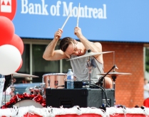 Kevin Pennyfeather/Rep staff The Gateway Family Church showcased a live band on their float in the annual Canada Day parade down Leduc’s Main Street.